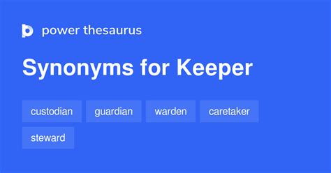 keeper synonyms